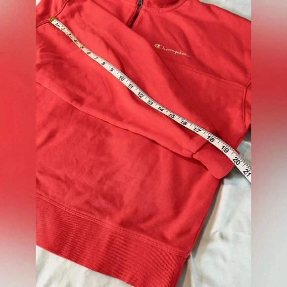 NWOT. Women’s Champion 1/4 Zip Salmon/pink Pullover Sweatshirt. Logo. Large. - Picture 7 of 10